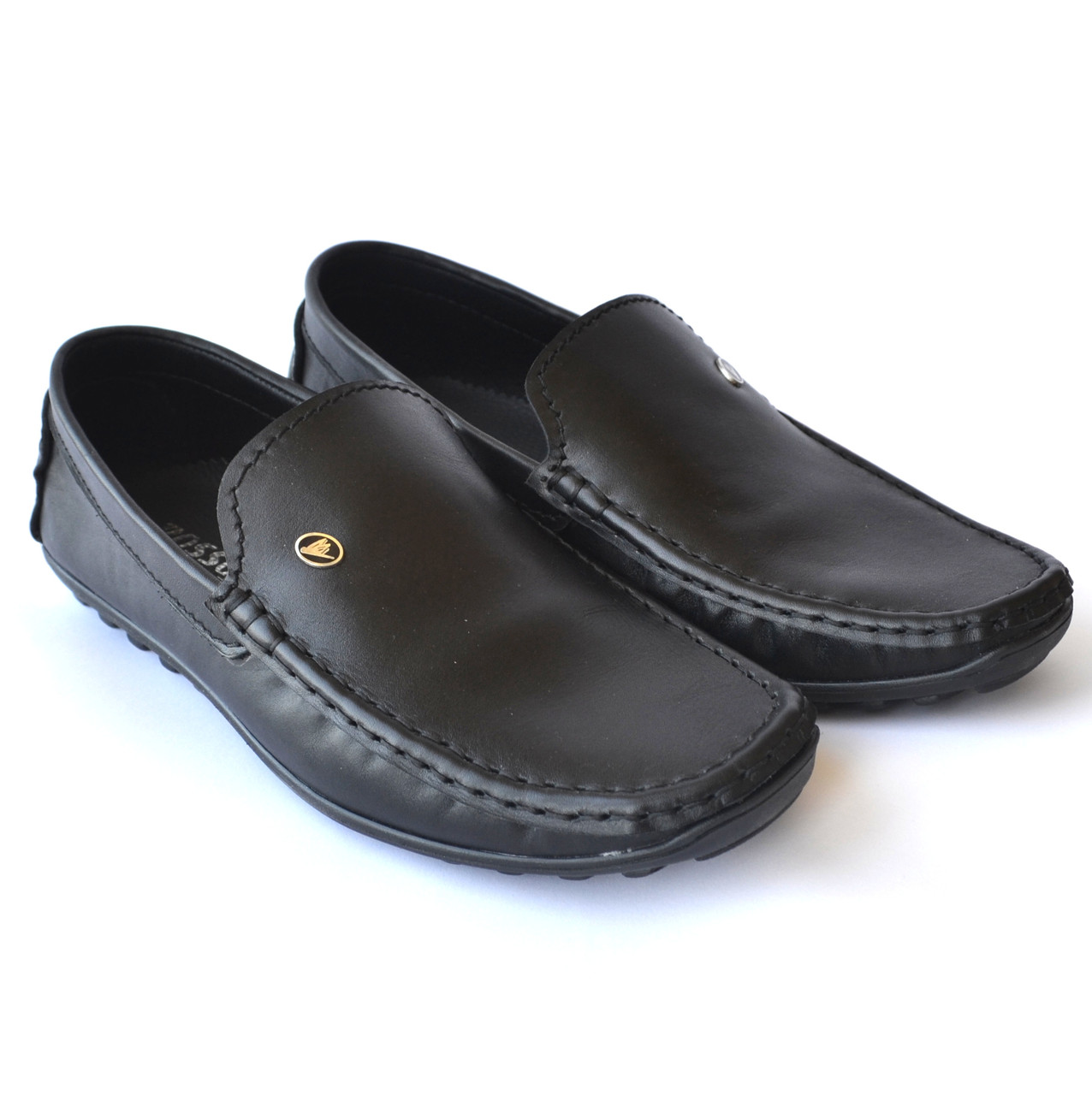Взуття великих розмірів чоловіча шкіряні мокасини чорні Rosso Avangard BS Alberto M5 Black Leather