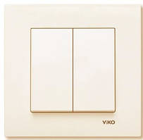 90960102 Вімікач 2кл. Karre Крем