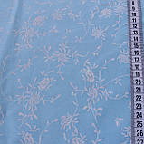 Поплін Люкс із ніжною білою гілочкою на бірюзовому тлі, ш. 220 см, фото 4