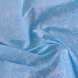 Поплін Люкс із ніжною білою гілочкою на бірюзовому тлі, ш. 220 см, фото 3