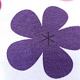 Тканина декоративна з тефлоновим просоченням із рожевими, бузковими та зеленими квітами, фото 4