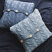 Чохол для подушки в'язаний Ohaina коси 40x40 Blue jans, фото 4