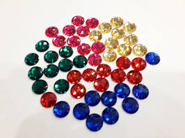 Стрази пришивні пластик кольорові