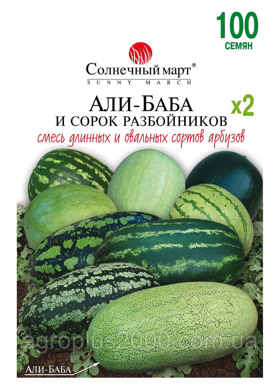 Насіння Кавун Алі Баба та сорок розбійників 100 насіння Сонячний Март
