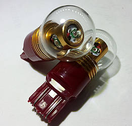 Світлодіодна Автолампа 7443 W21 / 5W (T20), 20W RED (380Lm) (CREE LED) двоконтактна червона
