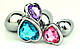 Анальная пробка М 3.4 см серебрянная сердечком Swarovski M Love Crystal большая - фото 3 - id-p532784578