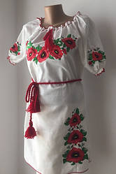 Жіноче плаття вишиванка маки короткий рукав