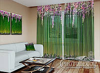 ФотоТюль "Ламбрекен из цветов. Зеленые" (2,5м*4,5м, на длину карниза 3,0м)
