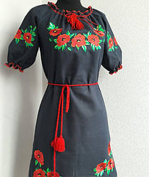 Вишите плаття чорне короткий рукав