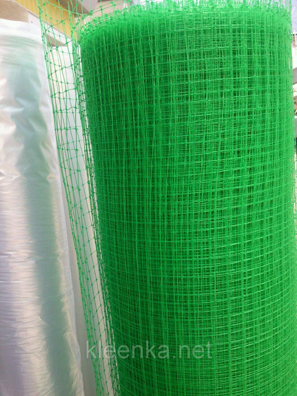 Сітка пластикова зелена для заборів і огорожі домашніх тварин, на метраж, 2 м ширина