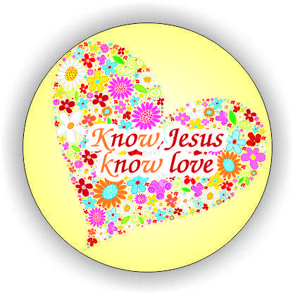 Значок круглий No50 Know Jesus, know love, фото 2