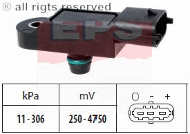 Датчик тиску у впускному колекторі на Renault Fluence 2010->2016 1.5 dCi — EPS - 1993121