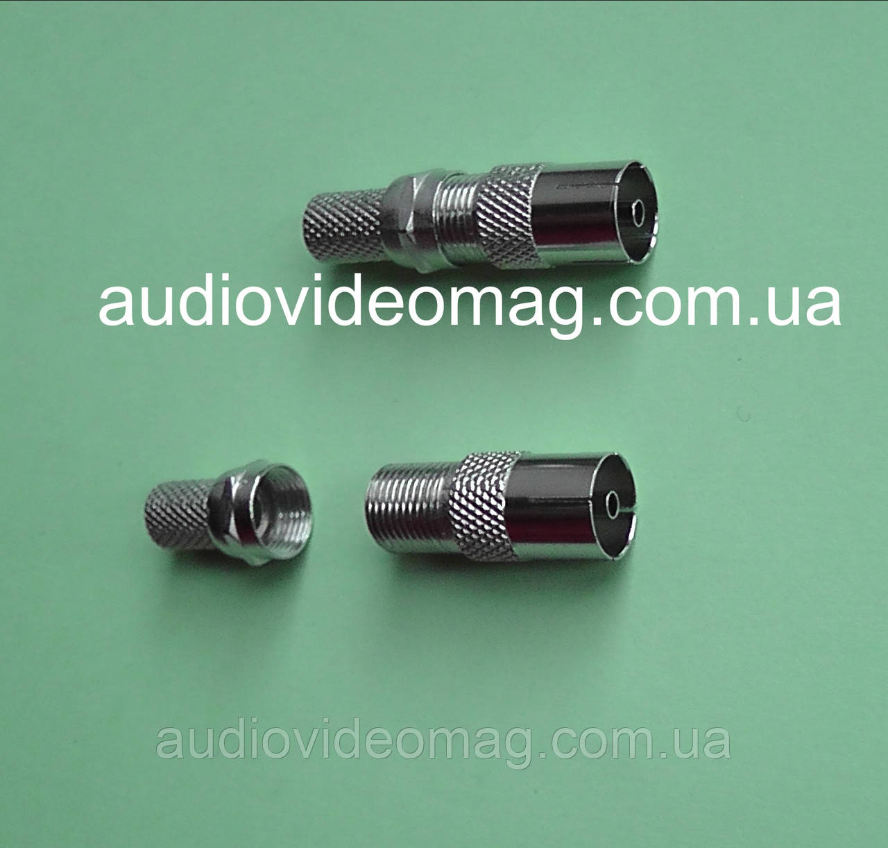 Антенне гніздо з F-гайкою, пряме, металеве, для монтажу на кабель, фото 1