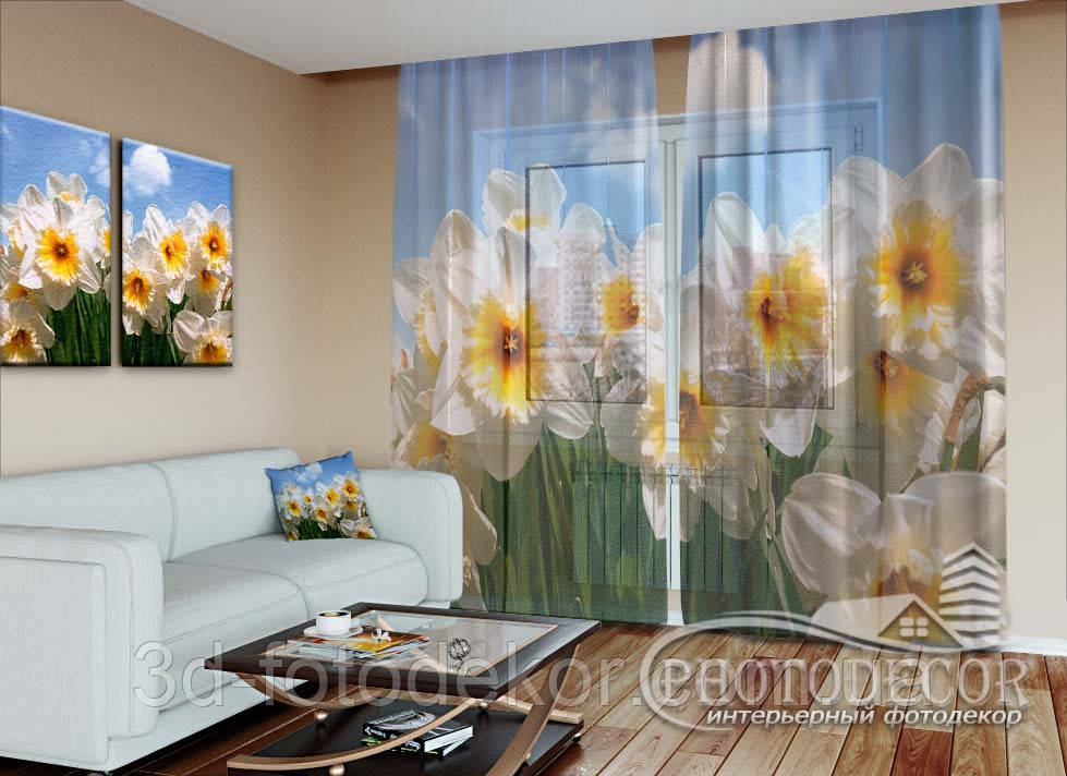 ФотоТюль "Нарциси" (2,5м*3,0м, на довжину карниза 2,0м), фото 1