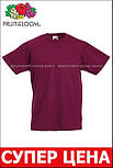 Дитяча футболка бордова базова бавовняна Valueweight kids Fruit of the Loom, фото 9
