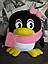 М'яка іграшка — подушка пінгвін дівчинка ручна робота, фото 6