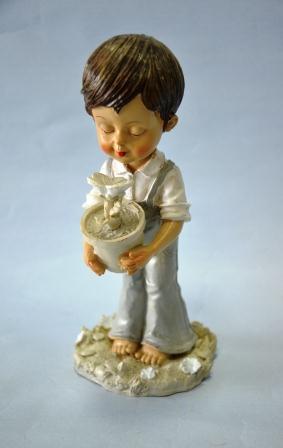 Статуетка, Хлопчик із квіткою, Н 22 см, полістоун, Подарунки та сувеніри, Дніпропетровськ