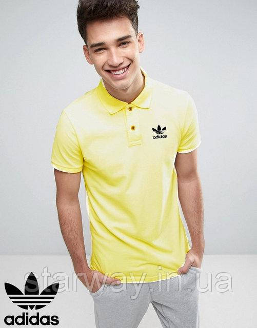 Футболка поло | жовта теніска | adidas logo