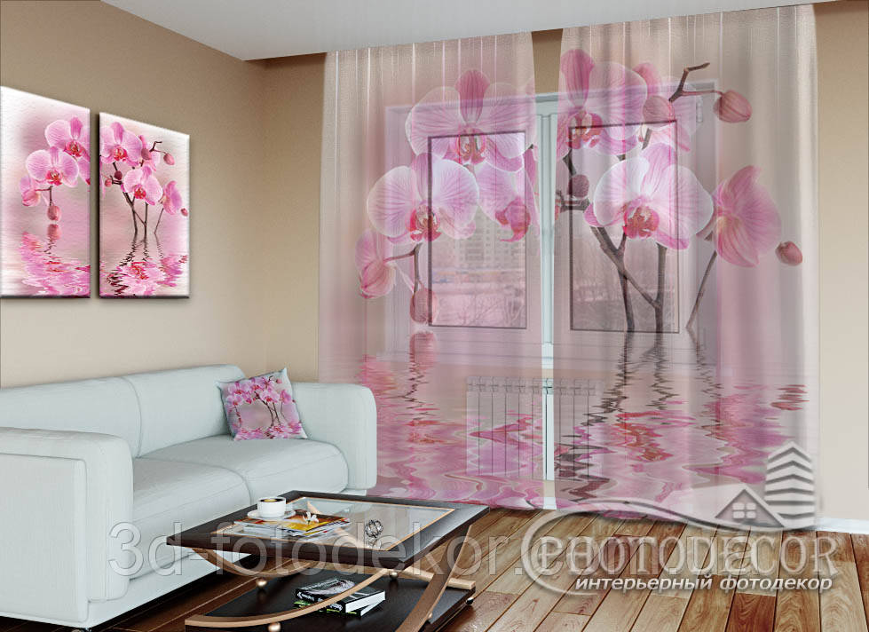 Фото Тюль "Ніжні орхідеї" - будь-який розмір. Читаємо опис!, фото 1