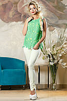 Ошатна ажурна блузка з натуральної тканини 793 (44–50р) в кольорах, фото 7
