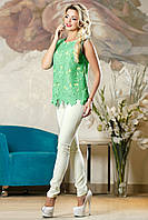 Ошатна ажурна блузка з натуральної тканини 793 (44–50р) в кольорах, фото 8
