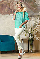 Модна блузка з мереживного батіста 723 (44–50р) в кольорах, фото 6
