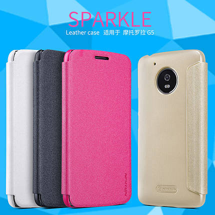 Шкіряний чохол Nillkin Sparkle для Motorola Moto G5 Plus (4 кольори), фото 2