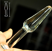 Анальна пробка S 2,5 см тонка із міцного скла для початківців LYNX Ice Plug, фото 4