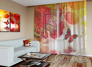 ФотоТюль "Квіти і метелики" (2,5м*4,5м, на довжину карниза 3,0м)