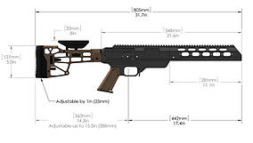 Ложа MDT TAC21 для TikkaT3\SA, алюм., регул.,черн.