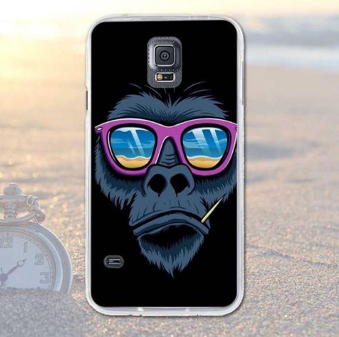 Бампер силіконовий чохол для Samsung Galaxy S5 i9600 з картинкою Мавпа