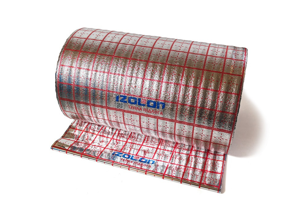 Полотно НПЕ спінений поліетилен підкладка Ізолон AIR 2мм. ламінований металізованою плівкою, ширина 1м