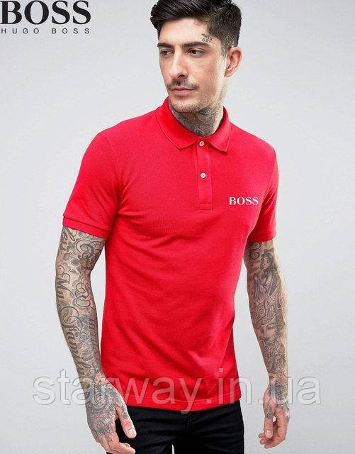 Футболка поло | червона теніска | хуго бос logo