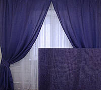 Комплект готових штор колекція "Льон Мішковина". Колір фіолетовий. Код 105ш, фото 1