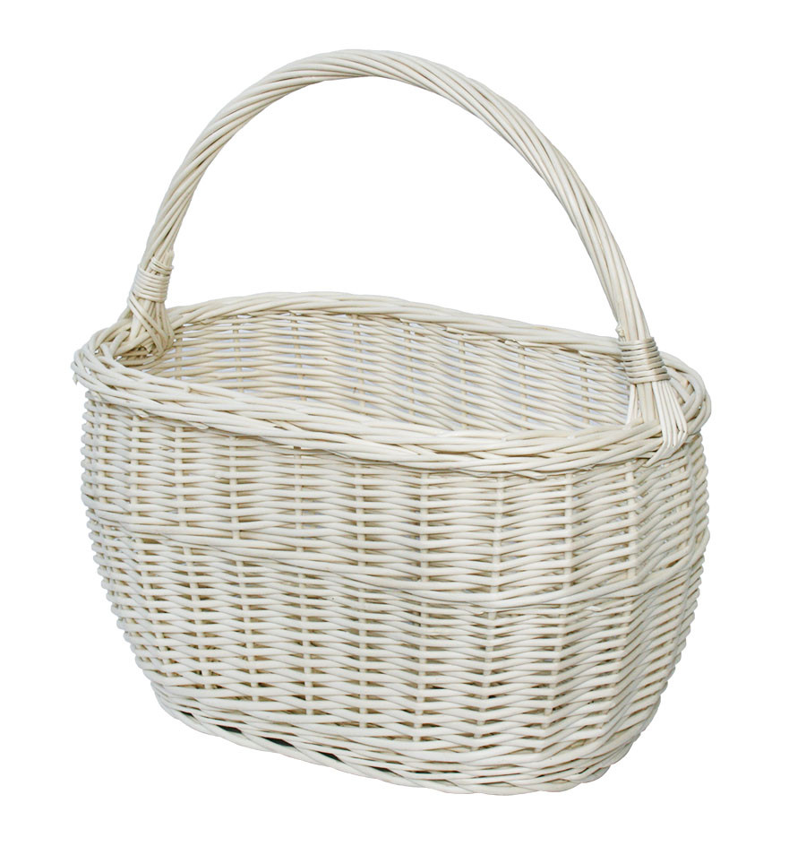 Кошик для шопінгу овал білий 40x25x23/40