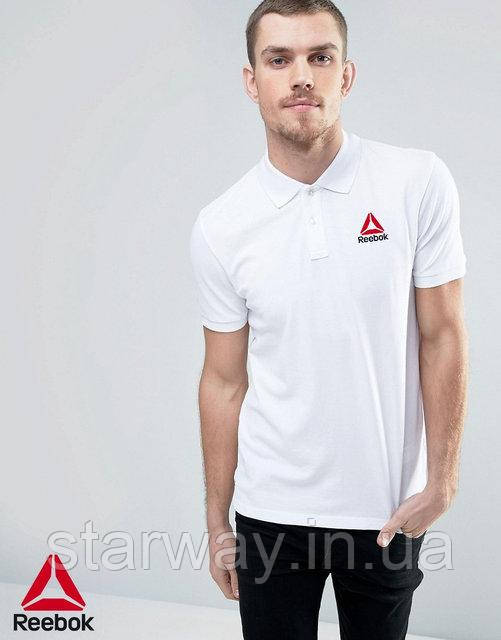 Футболка поло | біла теніска | reebok logo