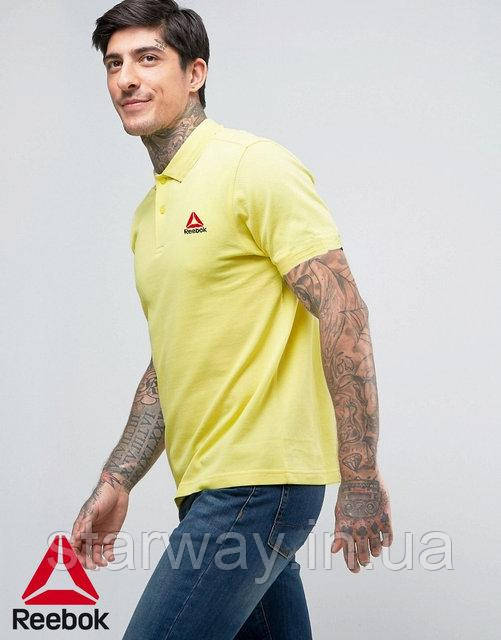 Футболка поло | жовта теніска | reebok logo