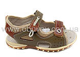 Дитячі шкіряні босоніжки на хлопчика Колір хакі B&G 27 розмір, фото 2
