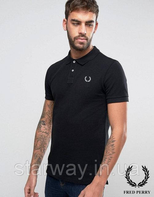 Футболка поло фред перрі | стильна чорна теніска
