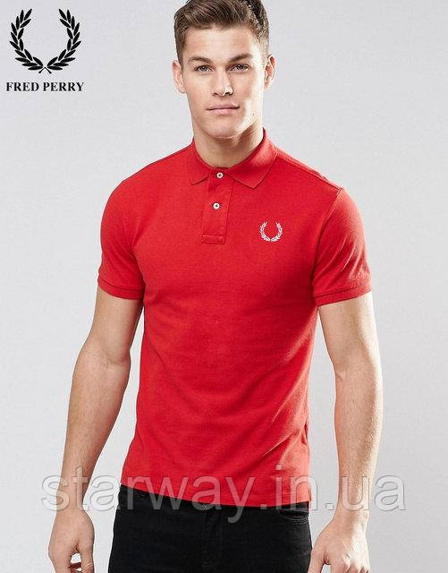 Стильна футболка поло | червона теніска фред перрі