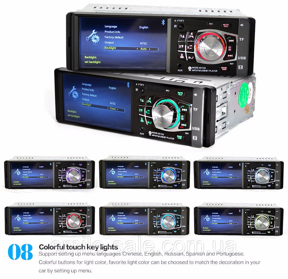 Автомагнитола Pioneer 4012B Bluetooth - 4,1" LCD TFT USB+SD DIVX/MP4/MP3 + КАМЕРА! - фото 5 - id-p582741605