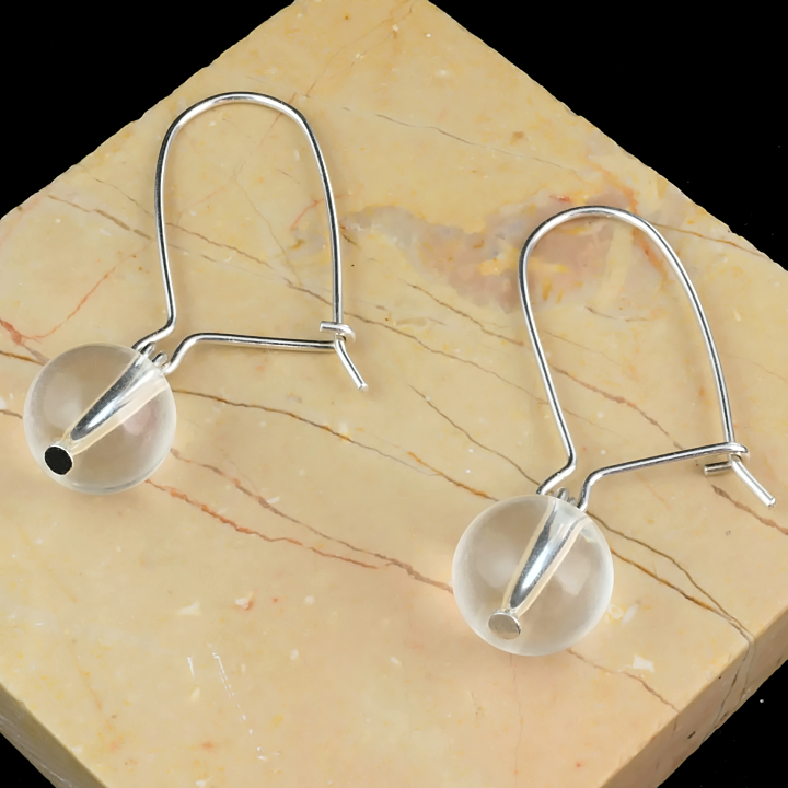 Гірський кришталь, срібло, сережки, 129СРГ