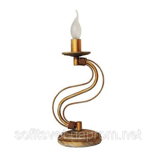 Настольная лампа кованая Косички 1 лампа Бежевый с золотом - фото 1 - id-p533591858