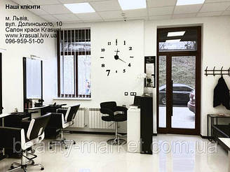 Парикмахерское кресло Orlando, Стульчик мастера Ralf, Диван для зала ожидания Kantri,Парикмахерское рабочее место Стилист, Тележка парикмахерская Easy Colour