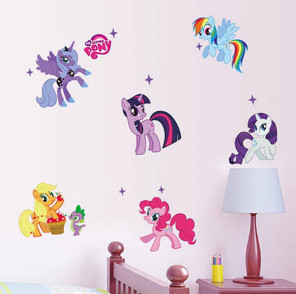 Наклейка в дитячу MY LITTLE PONY "мий маленький поні" 104 см*59 см (лист 50*70 см) поняшки: діти в захваті!, фото 2