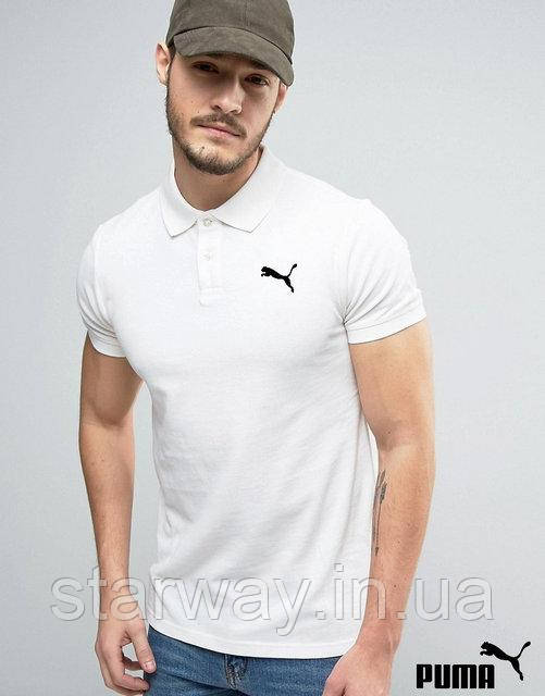 Футболка поло | біла теніска | пума  logo