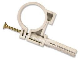 Обойма для труб і кабелю 50 мм з дюбелем і шурупом (25 шт./пач.), фото 1