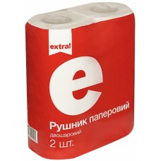 Extra Рушники паперові білі целюлоза 2 рулони