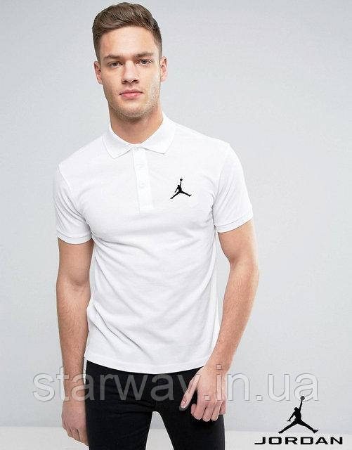 Футболка поло | біла теніска | jordan logo