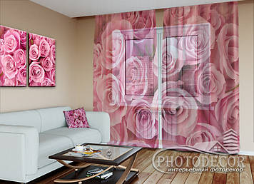 ФотоТюль "Троянди" (2,5м*3,75м на довжину карниза 2,5м)